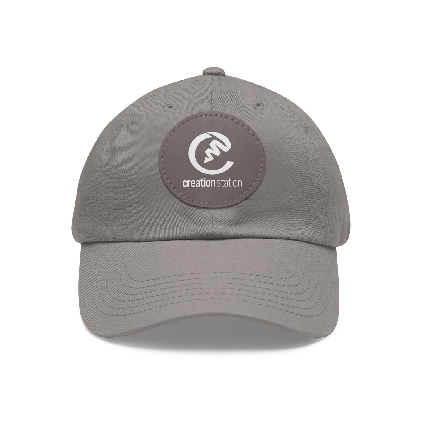 Dad Hat with Leather Patch (Round)