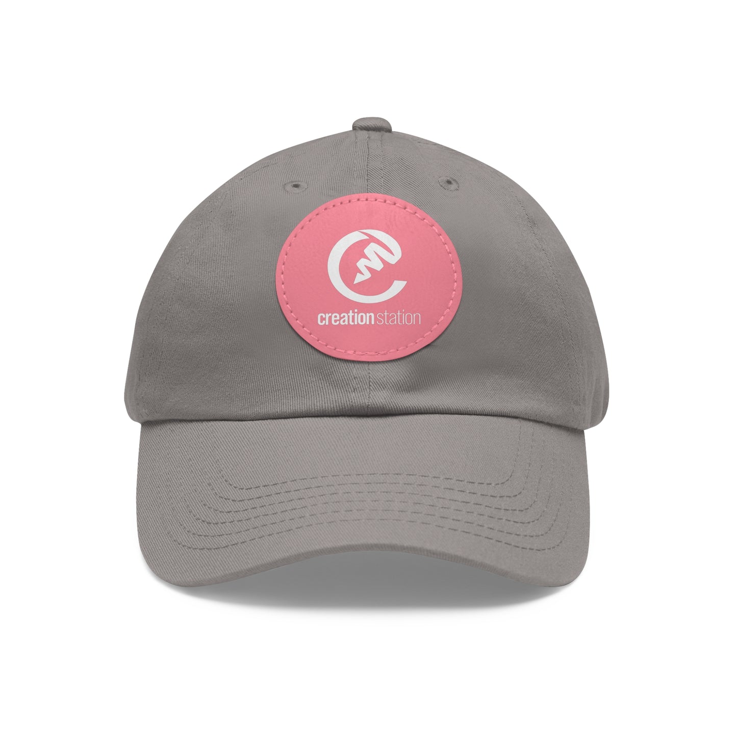 Dad Hat with Leather Patch (Round)