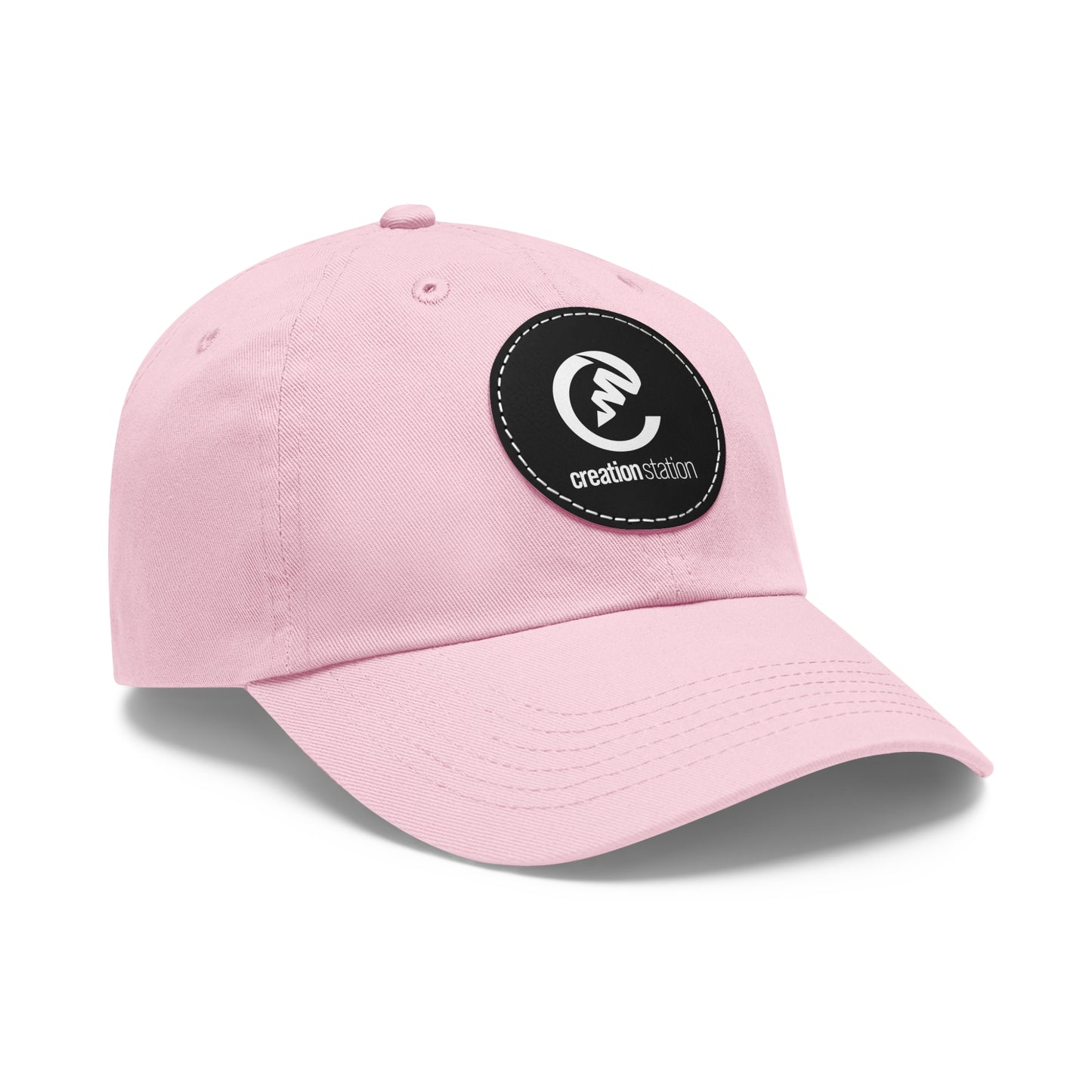 Dad Hat with Leather Patch (Round)