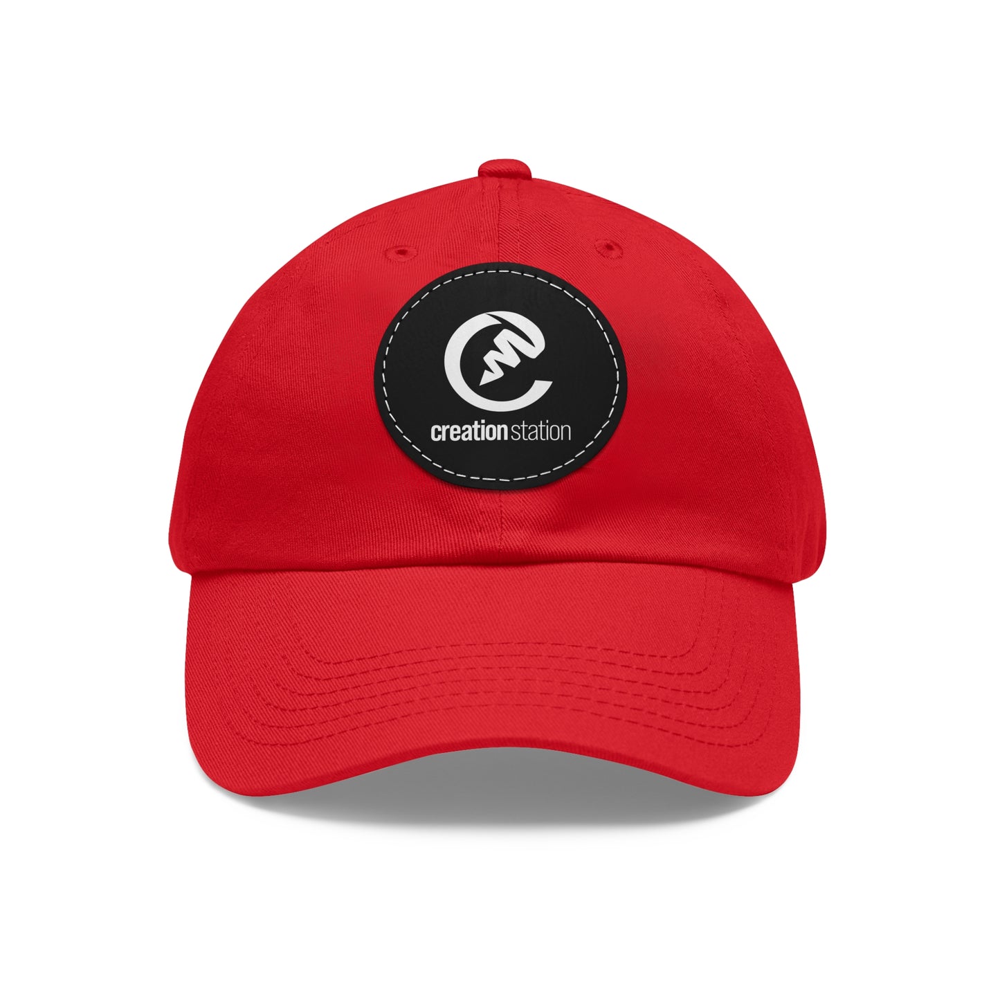 Dad Hat with Leather Patch (Round)