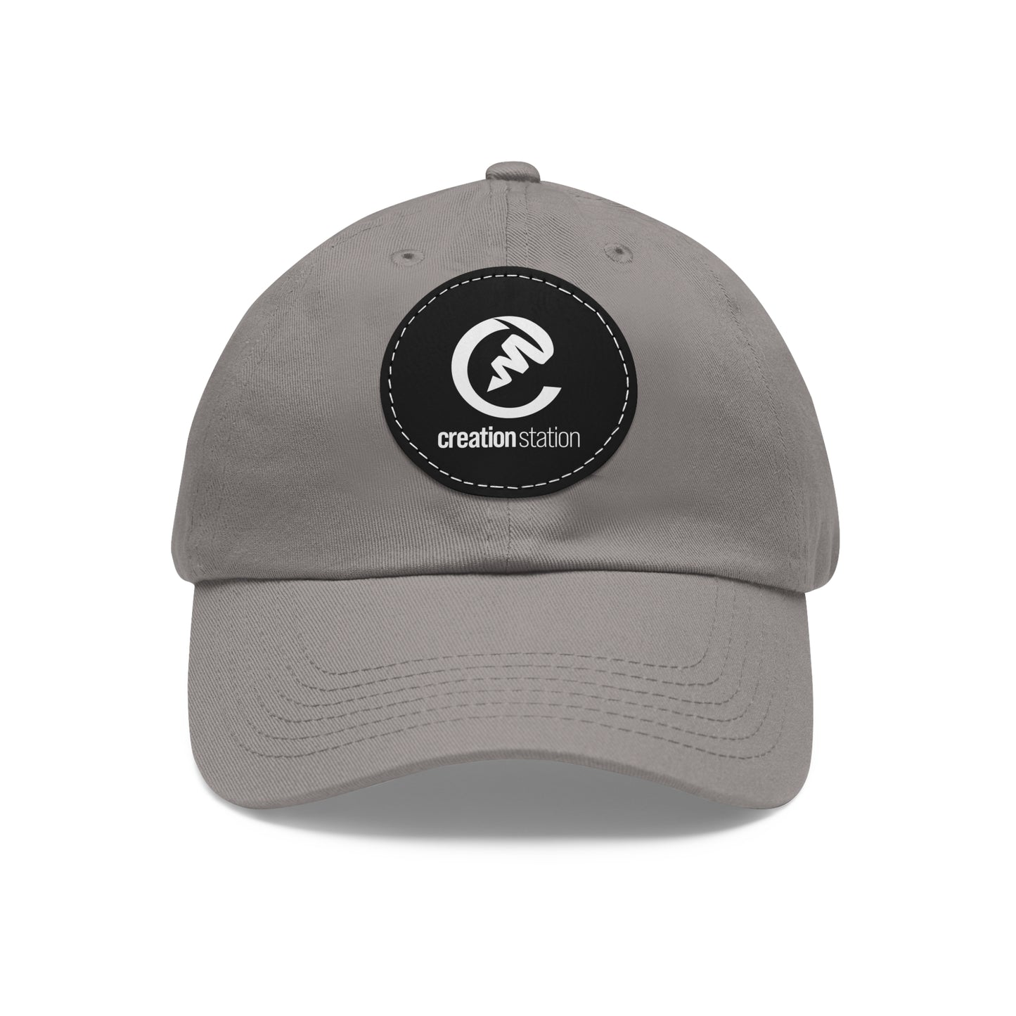 Dad Hat with Leather Patch (Round)