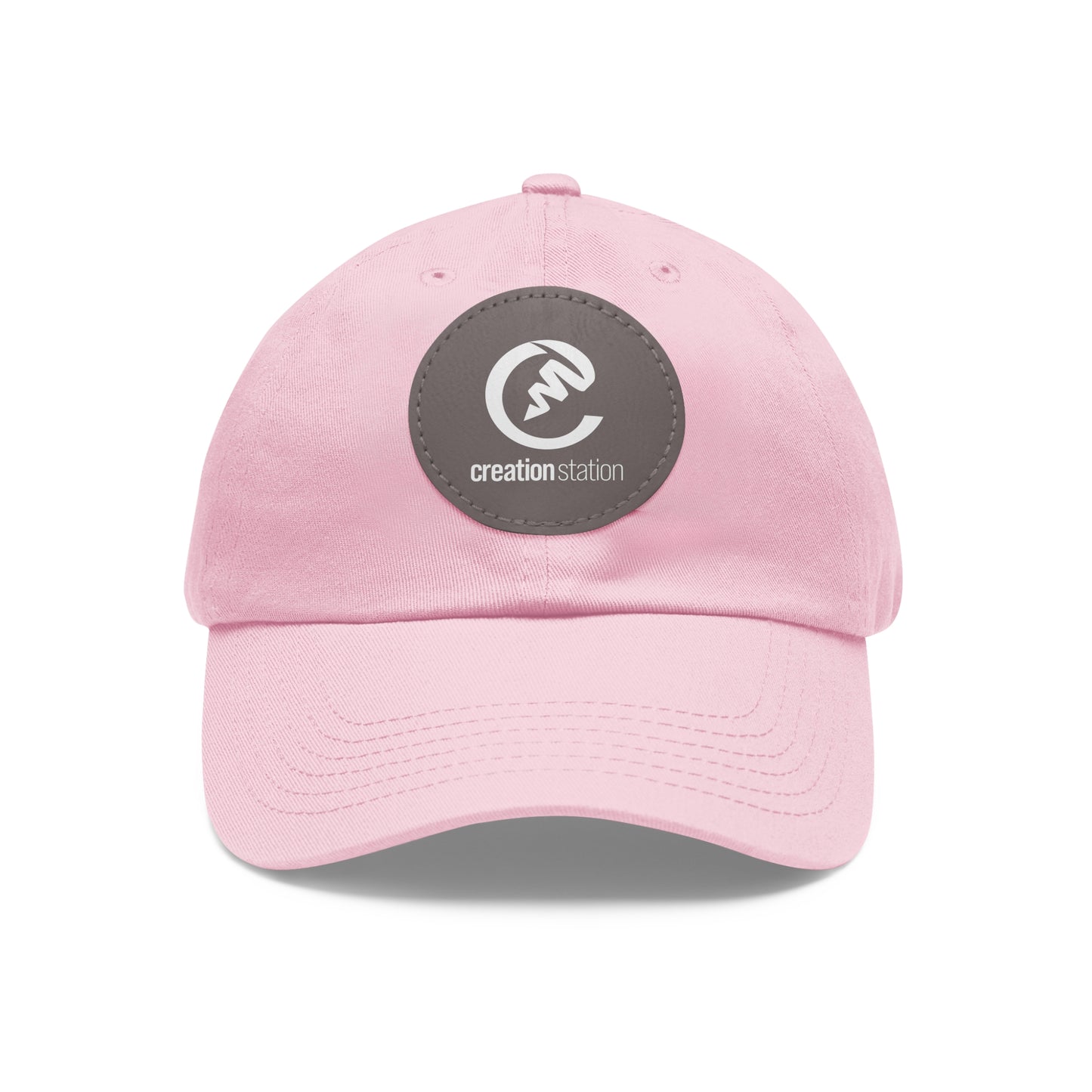 Dad Hat with Leather Patch (Round)