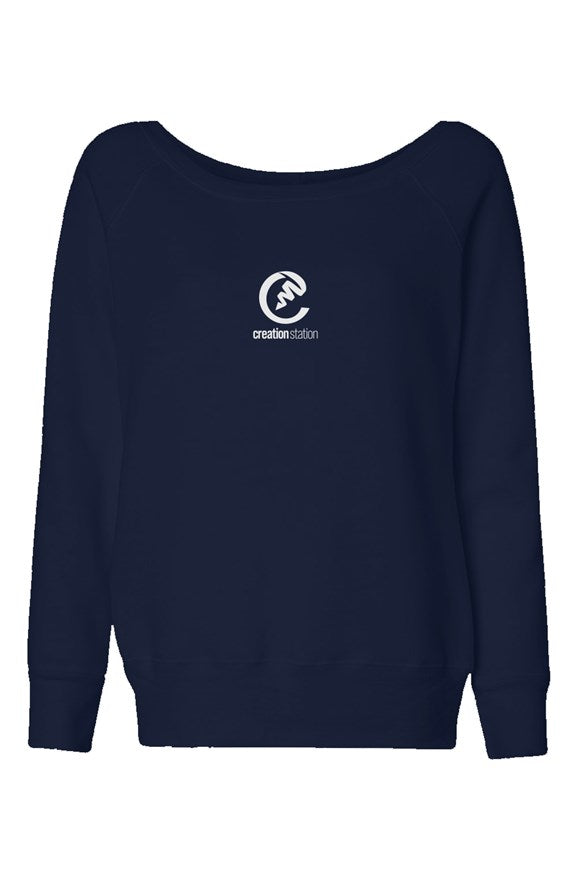 Womens Wide Neck Sweatshirt