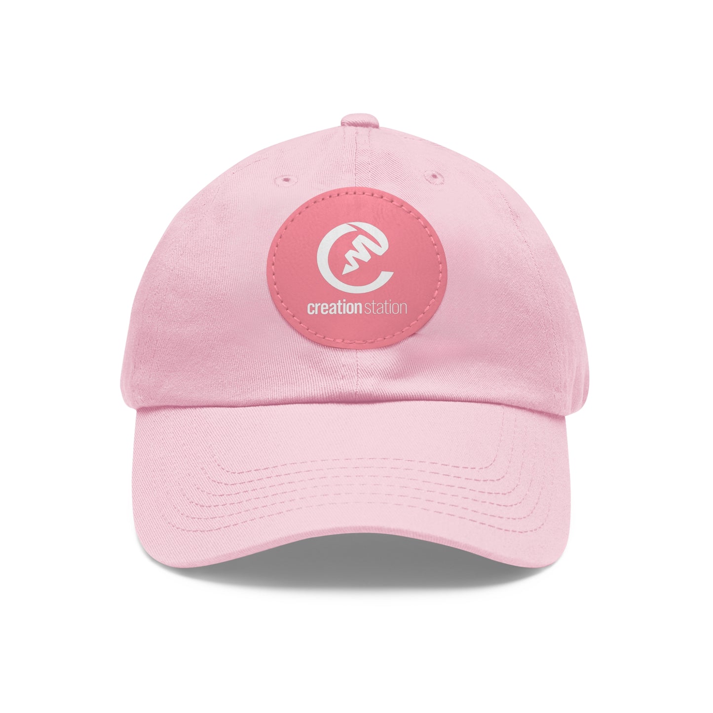 Dad Hat with Leather Patch (Round)