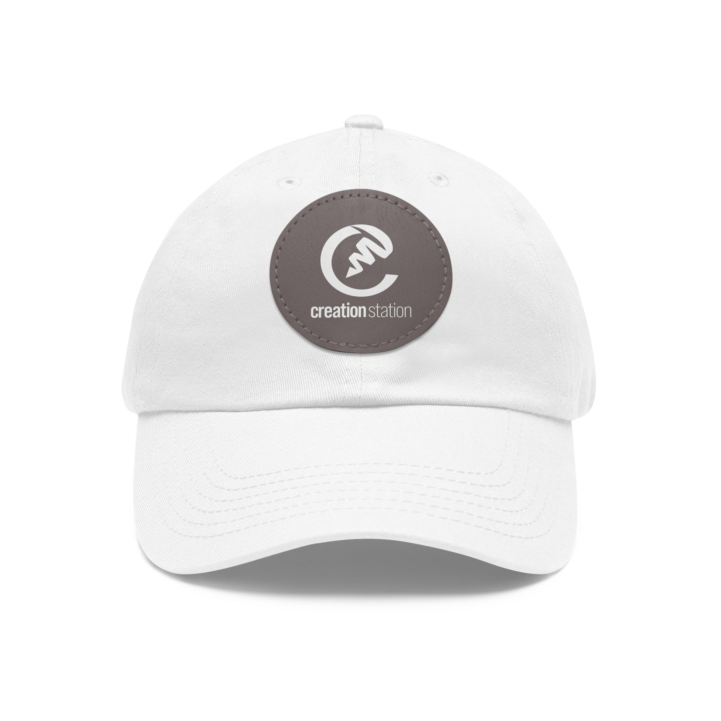 Dad Hat with Leather Patch (Round)